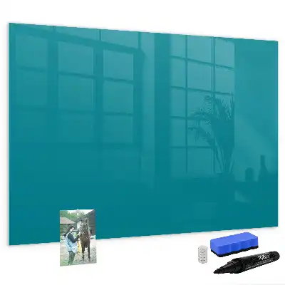Magnetic glass dry erase board navy blue