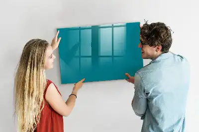 Magnetic glass dry erase board navy blue