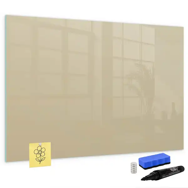 Magnetic glass dry erase board in beige