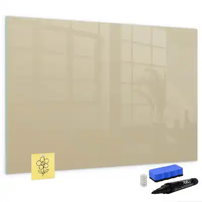 Magnetic glass dry erase board in beige