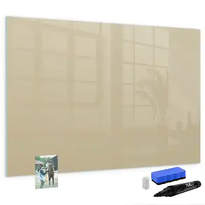 Magnetic glass dry erase board in beige
