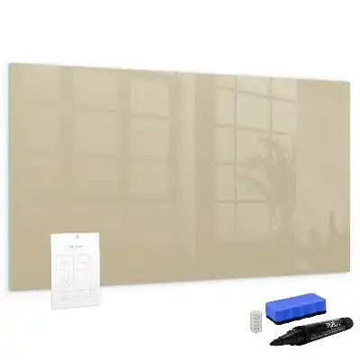 Magnetic glass dry erase board in beige