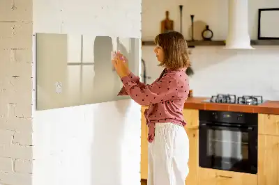 Magnetic glass dry erase board in beige