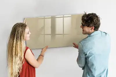 Magnetic glass dry erase board in beige