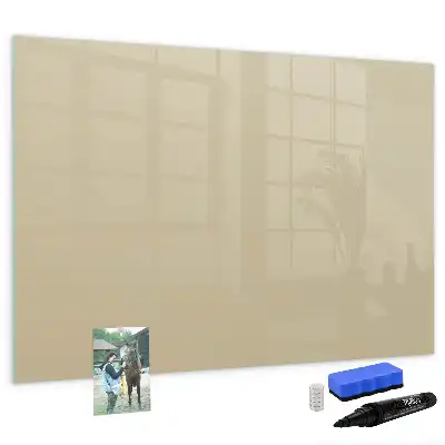 Magnetic glass dry erase board in beige