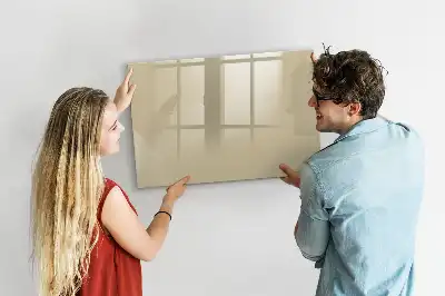 Magnetic glass dry erase board in beige