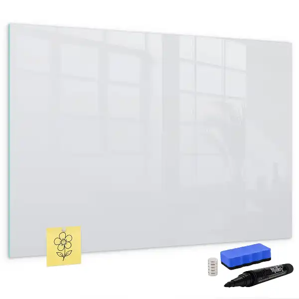 Magnetic glass dry erase board off-white