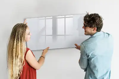 Magnetic glass dry erase board off-white