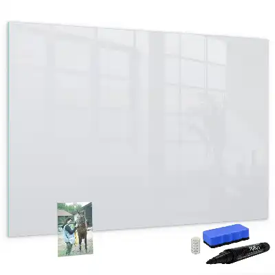 Magnetic glass dry erase board off-white