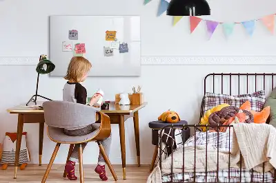 Magnetic glass dry erase board off-white