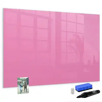 Magnetic glass dry erase board pink