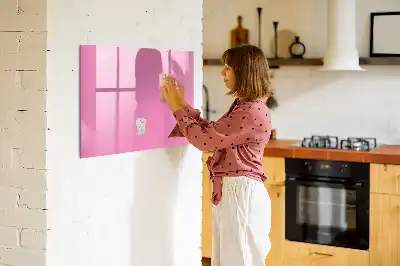 Magnetic glass dry erase board pink