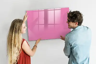 Magnetic glass dry erase board pink