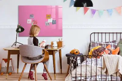 Magnetic glass dry erase board pink