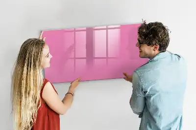 Magnetic glass dry erase board pink