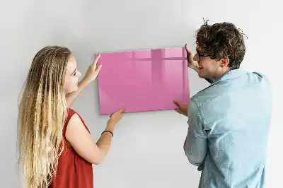 Magnetic glass dry erase board pink
