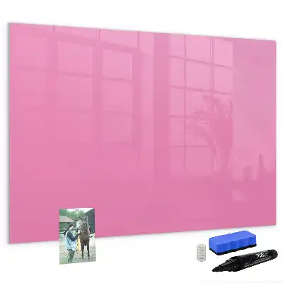 Magnetic glass dry erase board pink