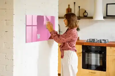 Magnetic glass dry erase board pink