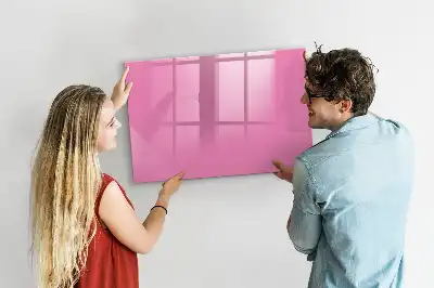Magnetic glass dry erase board pink