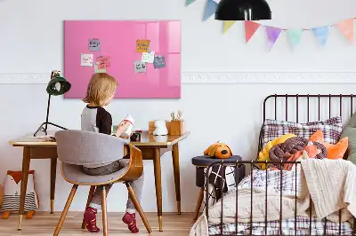 Magnetic glass dry erase board pink