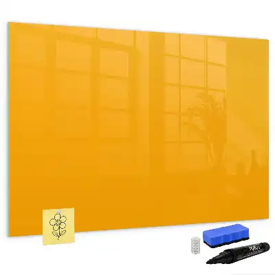 Magnetic glass dry erase board gold yellow