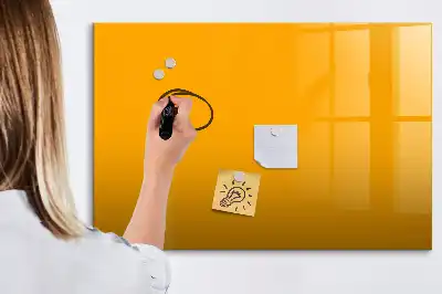 Magnetic glass dry erase board gold yellow