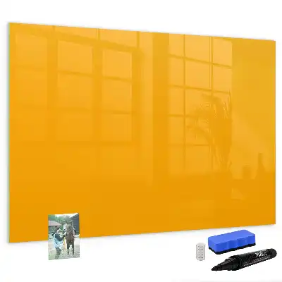 Magnetic glass dry erase board gold yellow