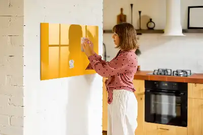 Magnetic glass dry erase board gold yellow