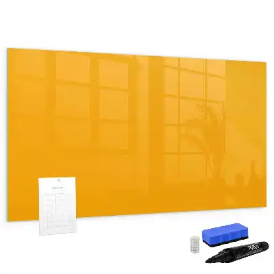 Magnetic glass dry erase board gold yellow