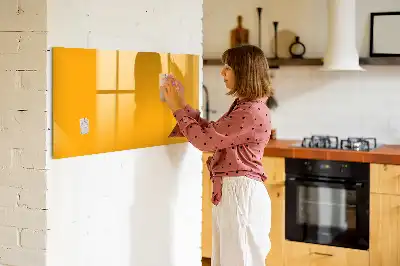 Magnetic glass dry erase board gold yellow