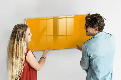Magnetic glass dry erase board gold yellow