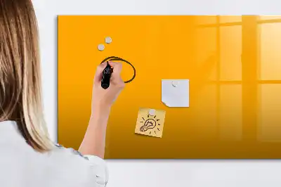 Magnetic glass dry erase board gold yellow