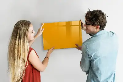 Magnetic glass dry erase board gold yellow