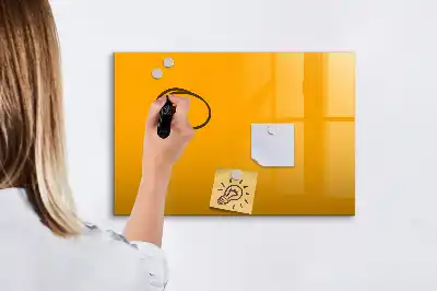 Magnetic glass dry erase board gold yellow