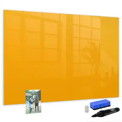 Magnetic glass dry erase board gold yellow