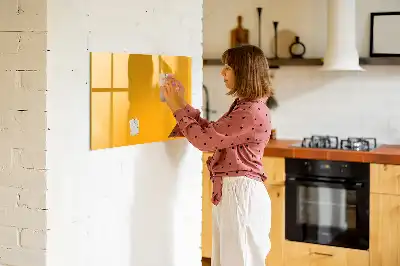 Magnetic glass dry erase board gold yellow