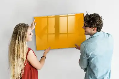 Magnetic glass dry erase board gold yellow