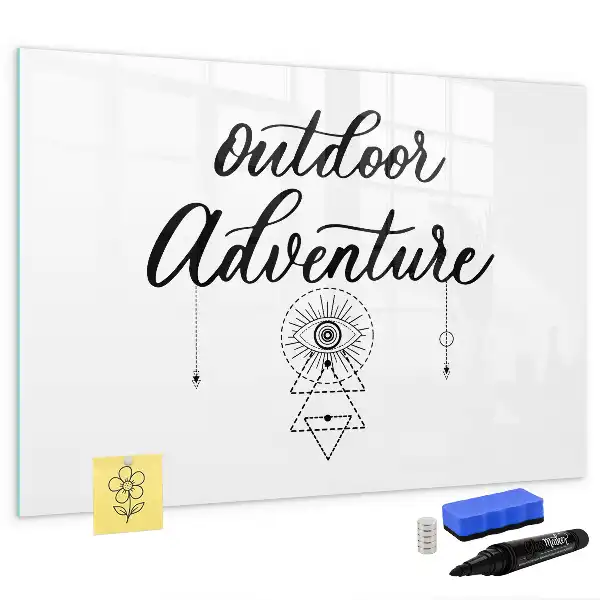 Magnetic glass dry erase board outdoor adventure design