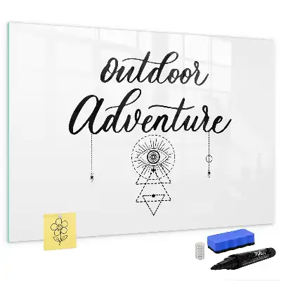 Magnetic glass dry erase board outdoor adventure design