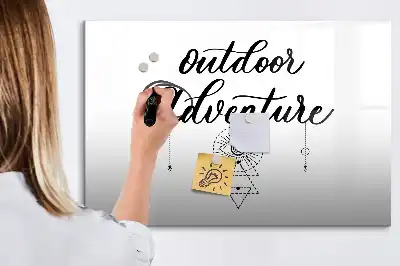 Magnetic glass dry erase board outdoor adventure design