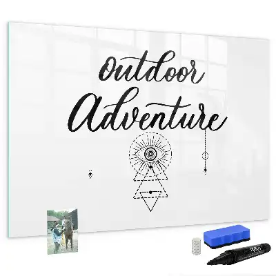 Magnetic glass dry erase board outdoor adventure design