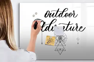 Magnetic glass dry erase board outdoor adventure design