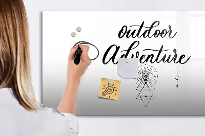 Magnetic glass dry erase board outdoor adventure design