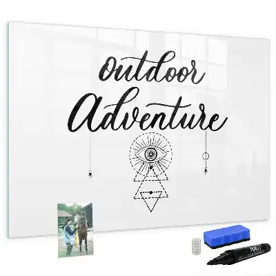 Magnetic glass dry erase board outdoor adventure design