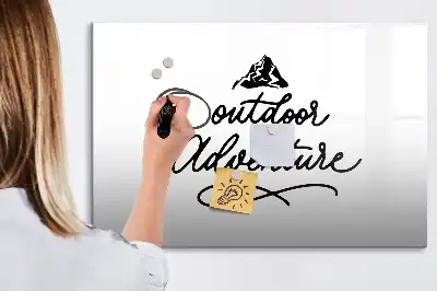 Magnetic glass dry erase board for outdoor adventure