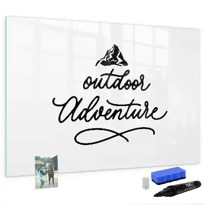 Magnetic glass dry erase board for outdoor adventure
