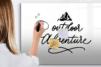 Magnetic glass dry erase board for outdoor adventure