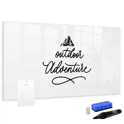 Magnetic glass dry erase board for outdoor adventure