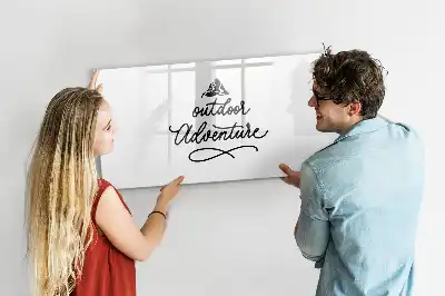 Magnetic glass dry erase board for outdoor adventure