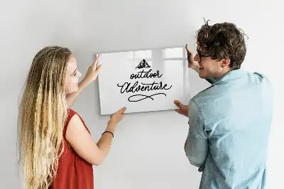 Magnetic glass dry erase board for outdoor adventure